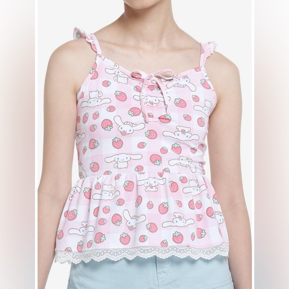 Lace Ruffle Cinnamoroll Strawberry Cami Top - Picture 1 of 1